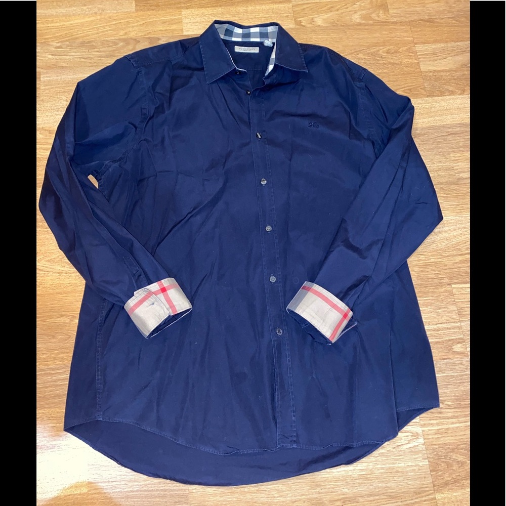 Burberry Men's Navy Blue Shirt